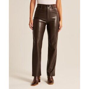 Abercrombie & Fitch ‘90s Straight Ultra High Rise Vegan Leather Pants - Size 18